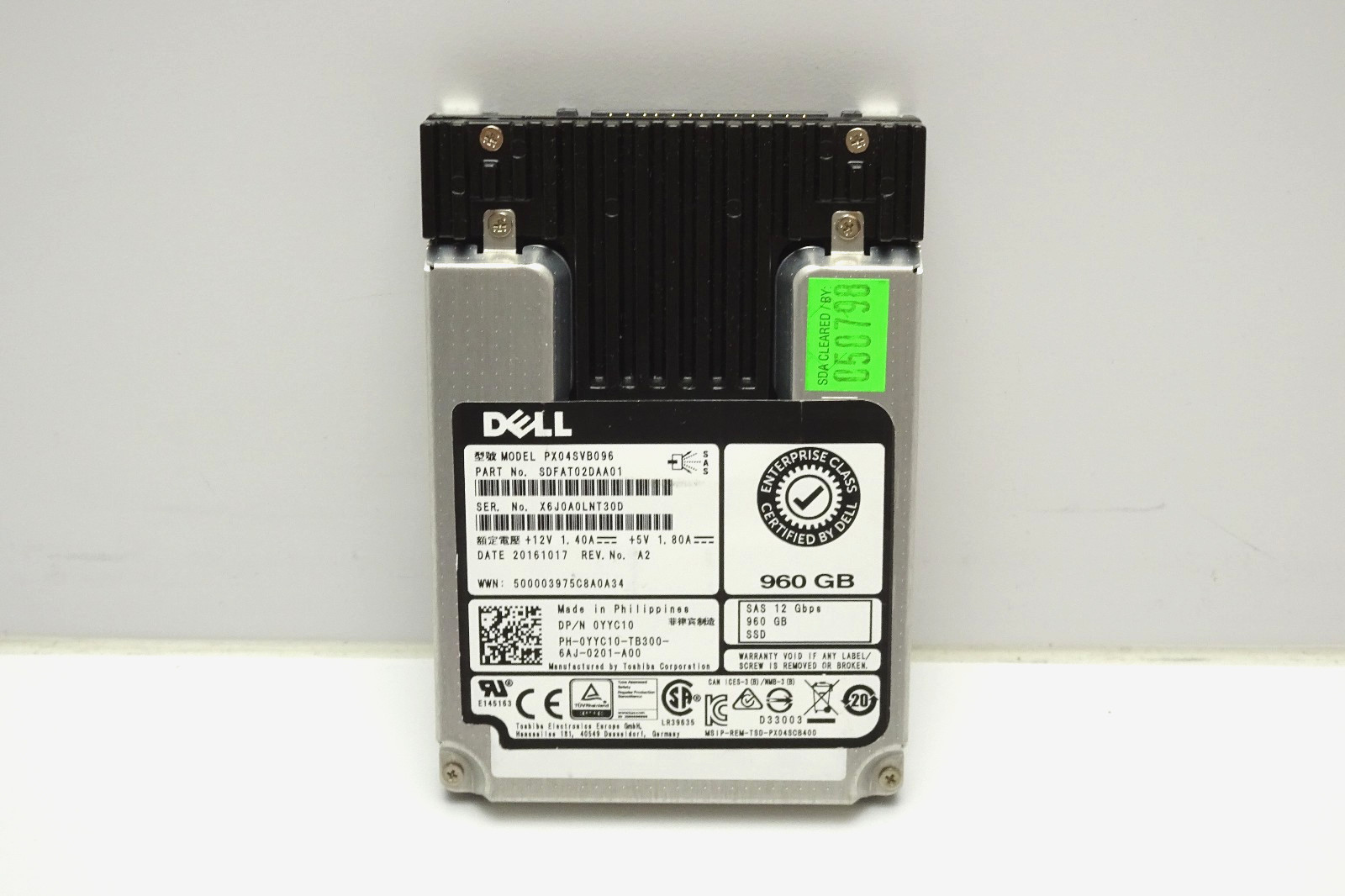 Dell 960GB Enterprise Hot Swap 2.5" SAS SSD | Model PX04SVB096 0YYC10