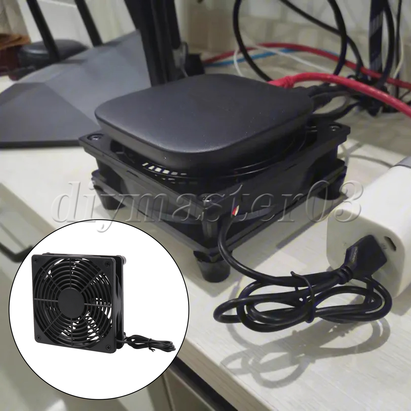 Plastic Router Fan Cooler for Router Modem Receiver TV Box 4.72" x 1.69"