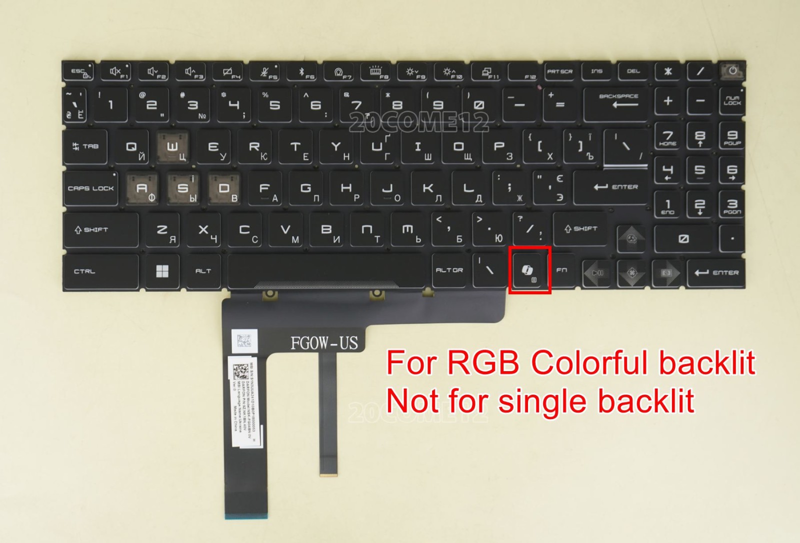 New For MSI Katana 15 HX B14WFK B14WEK keyboard RGB backlit Ukraine Russian UR