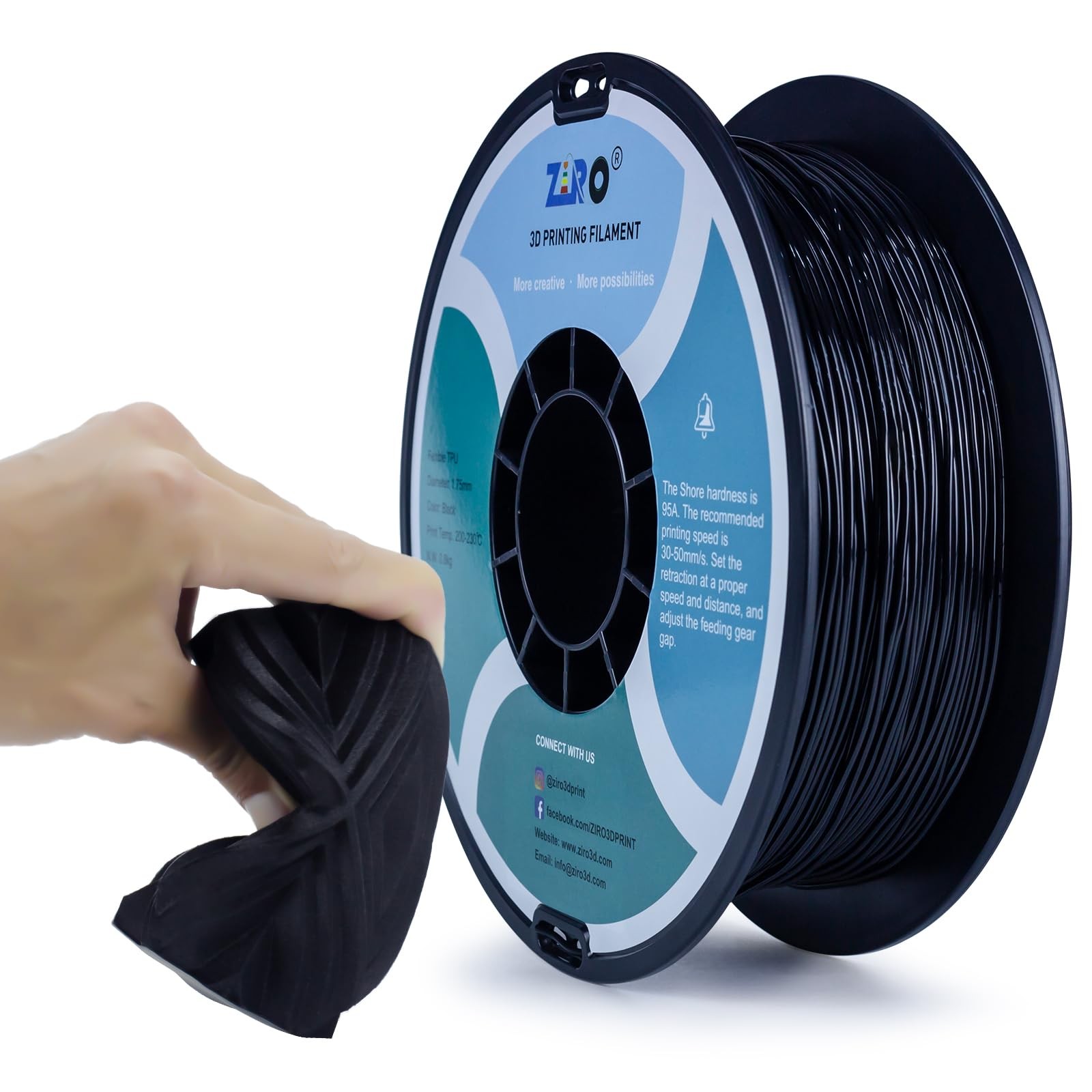 Tpu Filament 1.75mm 3d Printer Filament Shore 95a Hardness Tpu Flexible Soft Mat