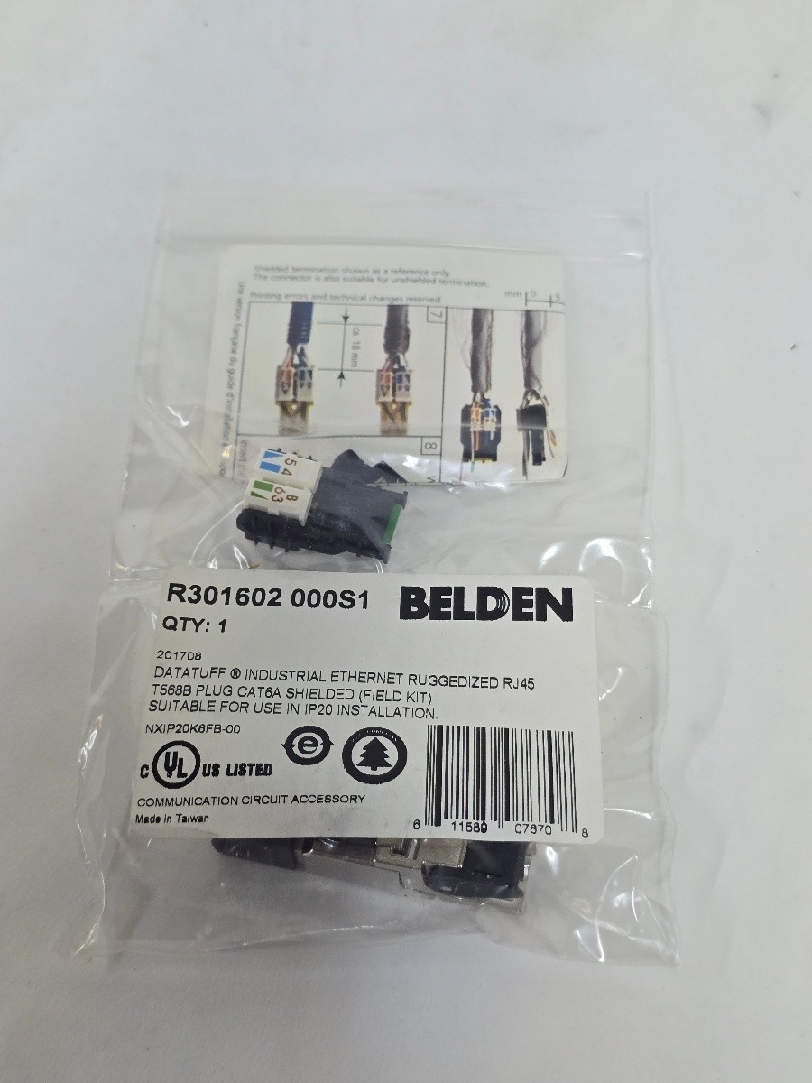 One Single Belden R301602 RJ45 Cat6A Shielded Industrial Field Plugs
