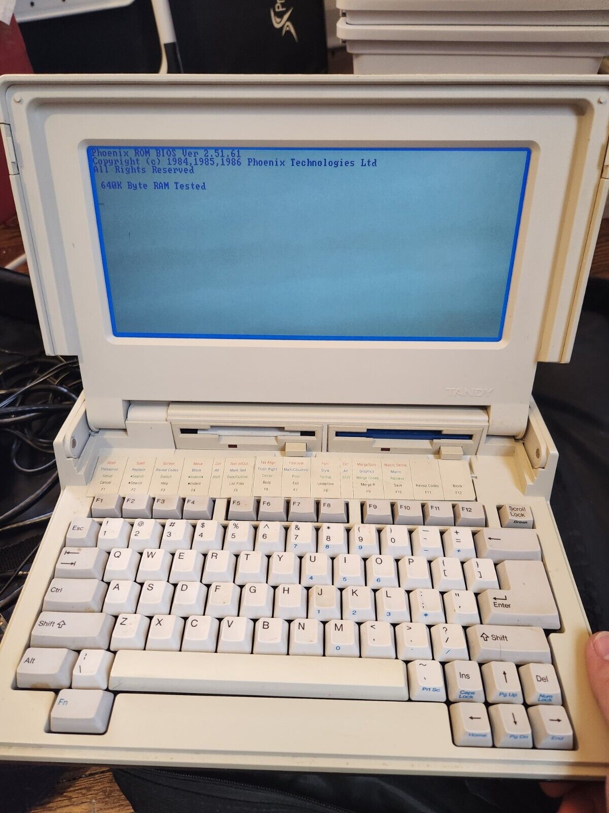 Vintage Tandy 1400LT DOS Personal Computer working