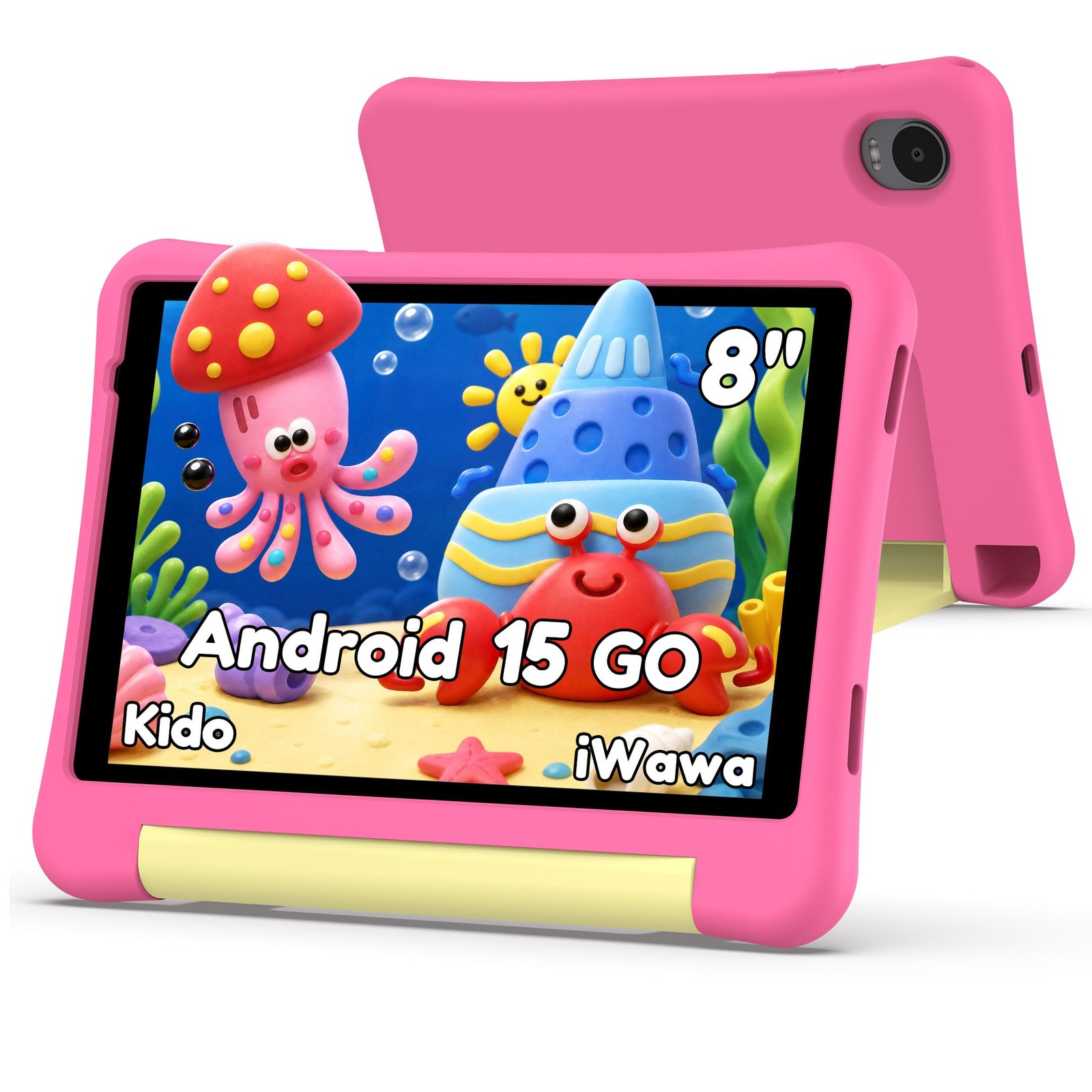 Kido Tablet For Kids 8 inch, Android 15GB, 32GB ROM, Pink - inch