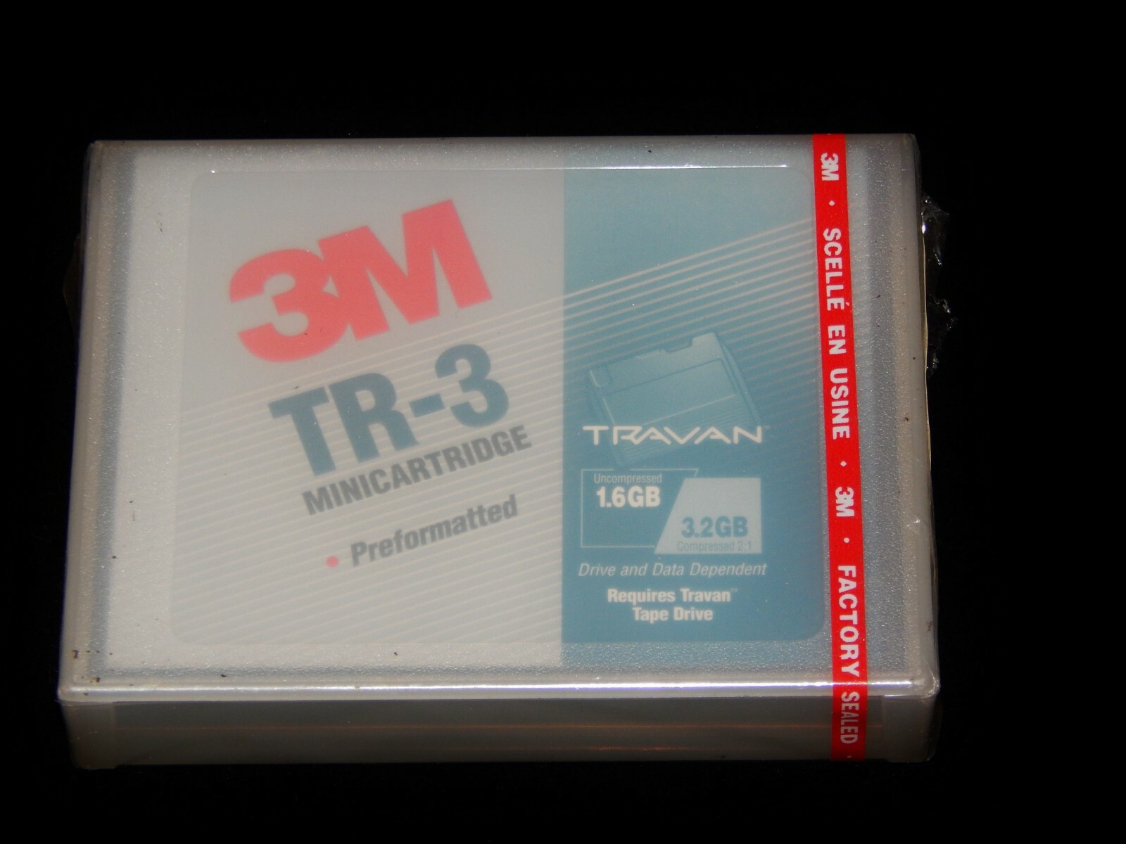 Vintage Computer Tape, 3M TR-3 PREFORMATTED MINI-CARTRIDGE, Travan, 3.2 gb