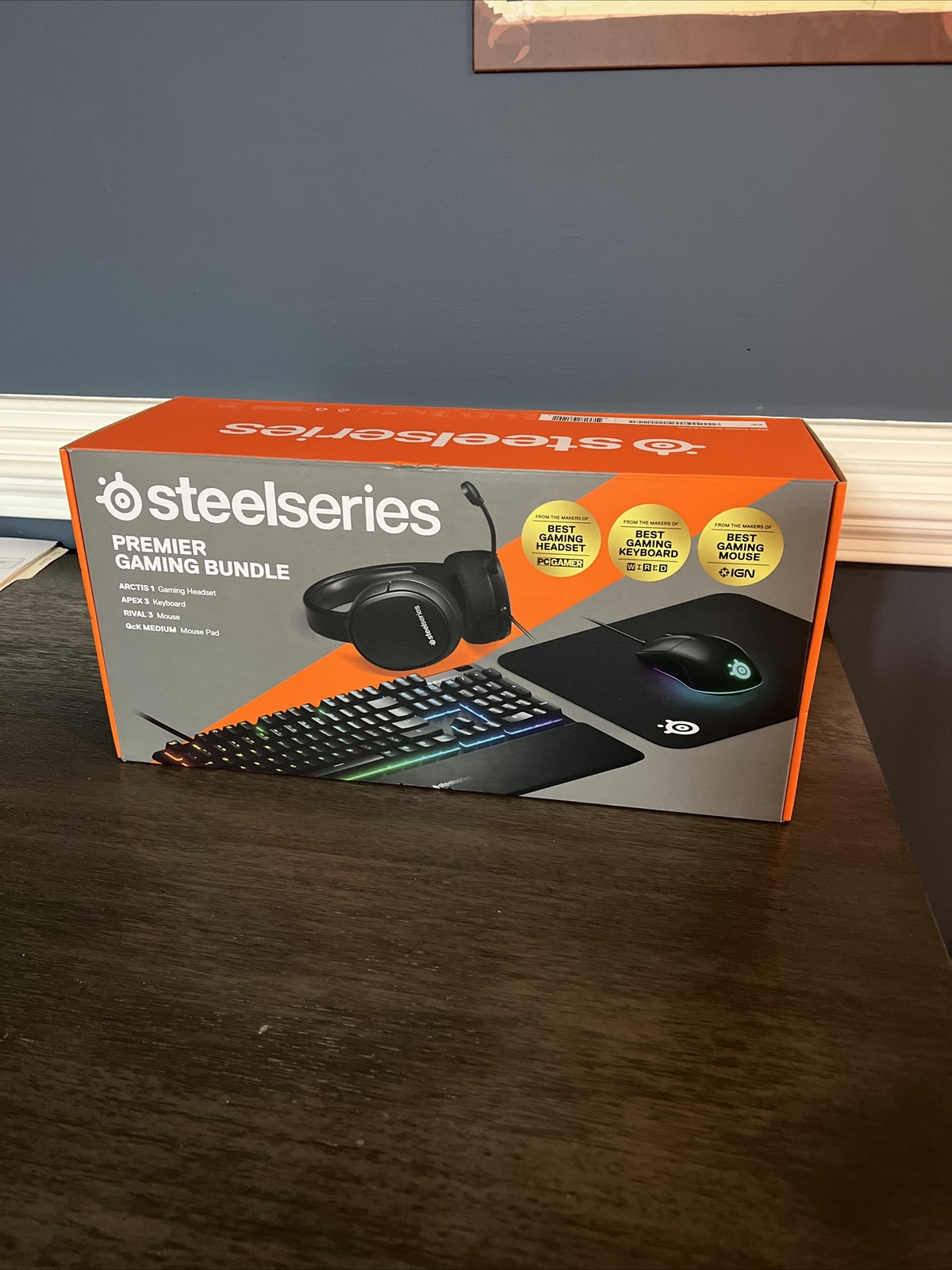 SteelSeries Premier Gaming Bundle: Arctis 1 Headset, Apex 3 Keyboard, Rival 3...