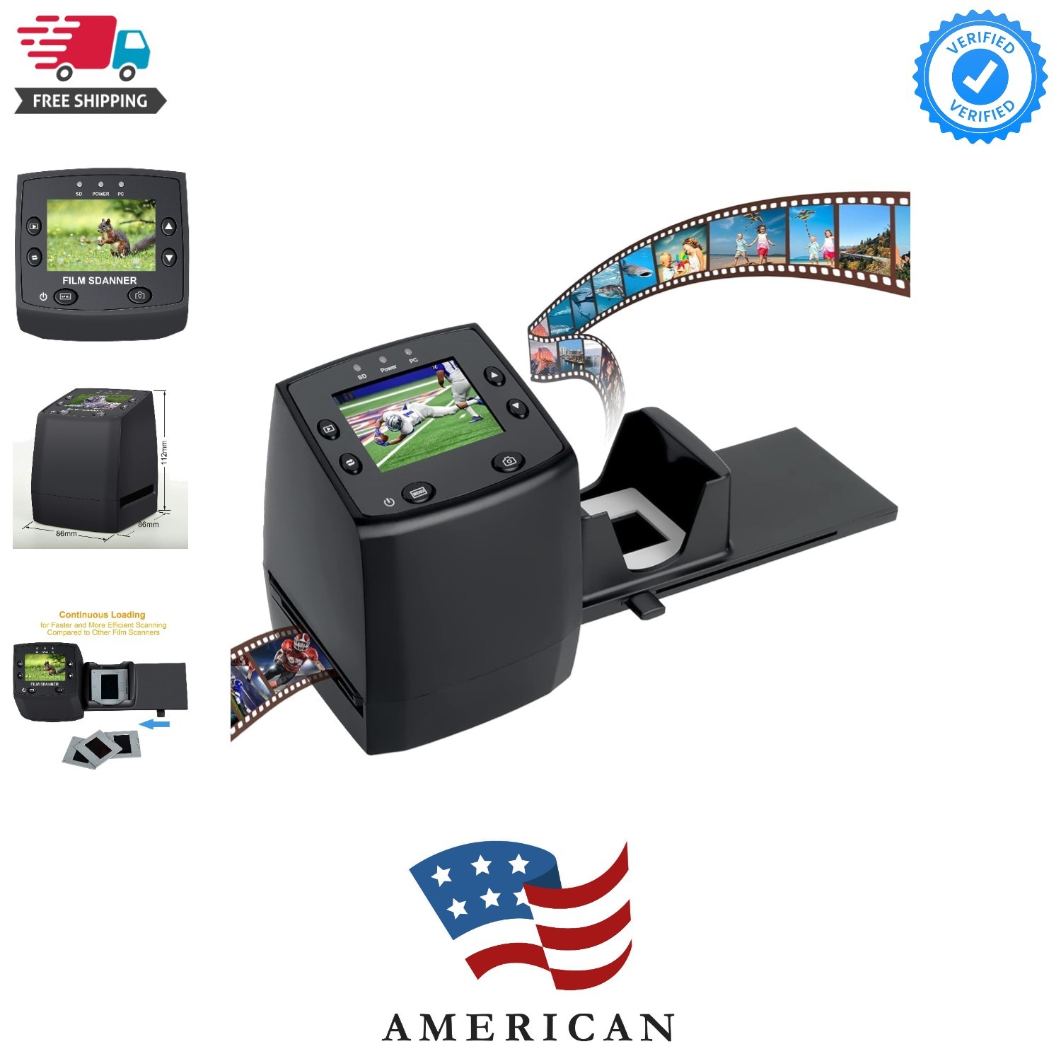 135 Film Negative Scanner High Resolution Slide Viewer,Convert 35mm Film &Sli...
