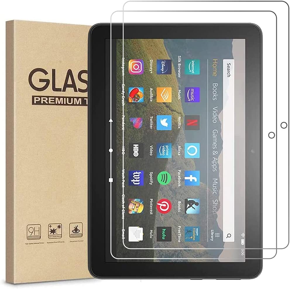 2PC Amazon Fire HD 8/8 Plus 12th Gen 2024/2022 Screen Protector Tempered Glass