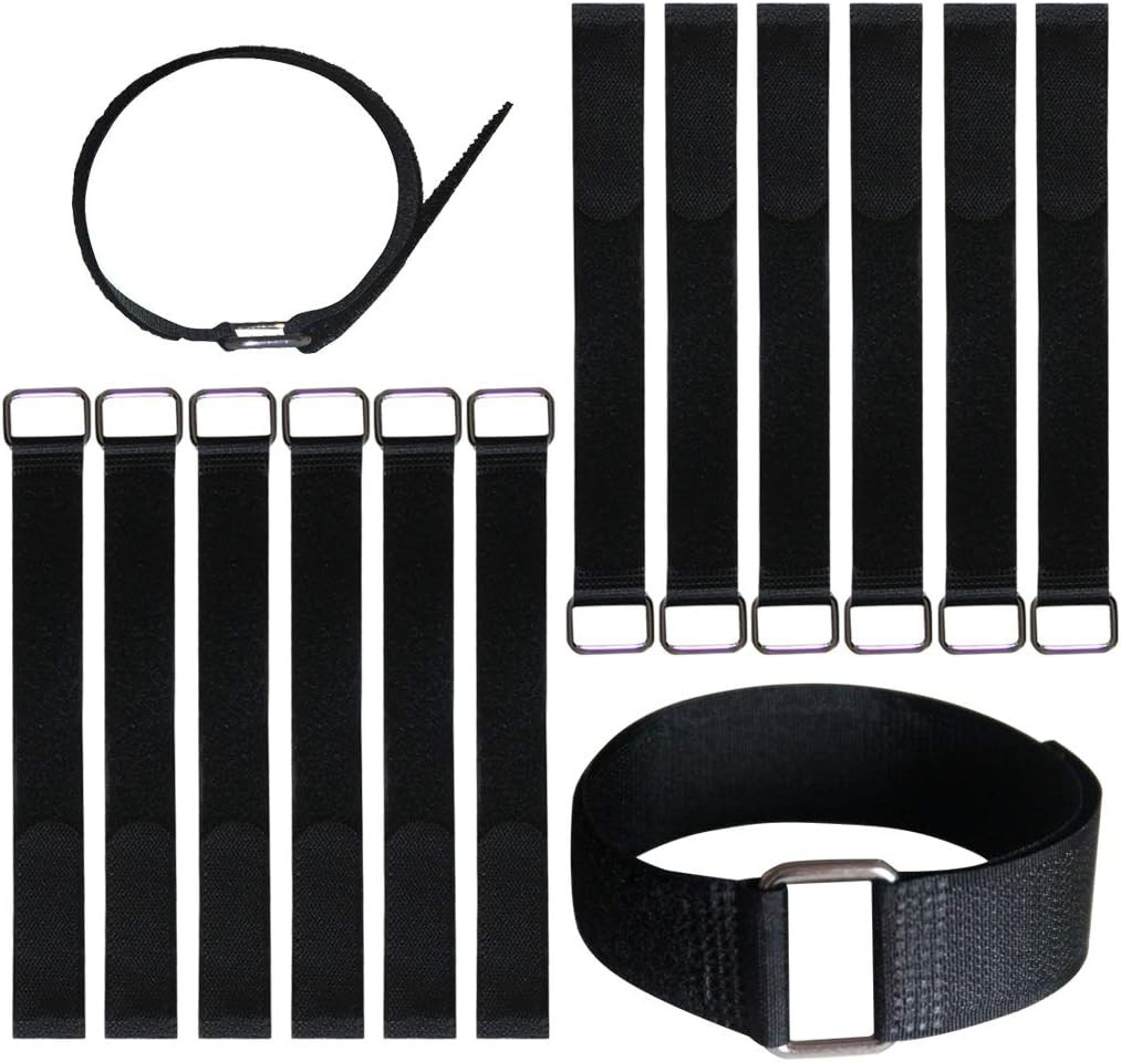 Durable 12 Inch Hook and Loop Cable Straps - 12 Pack for Reliable Organization