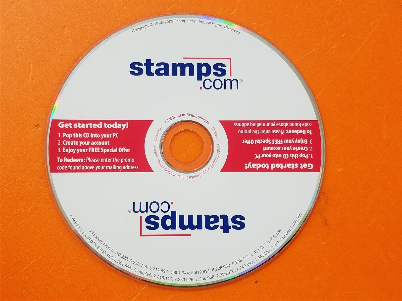 ⭐️⭐️⭐️⭐️⭐️ PC Software CD Disc Stamps.com 1998-2009 