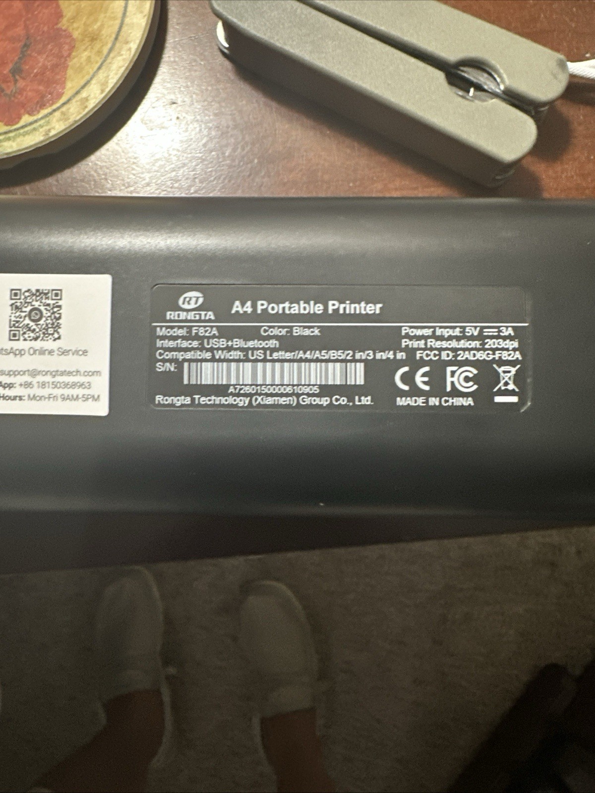 Rongta F82 Thermal Printer 300DPI Bluetooth/Wireless Inkless Printer WiFi