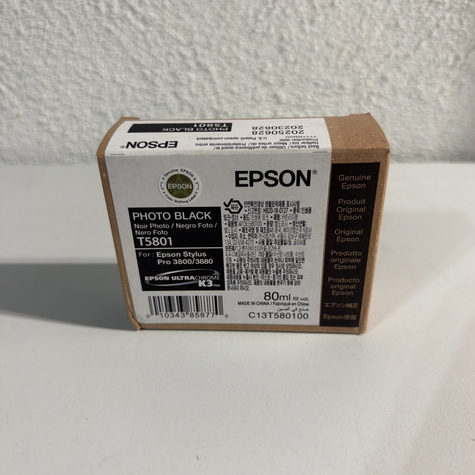 Genuine Epson T5801 Photo Black Ink Stylus Pro 3800 3880 80ml