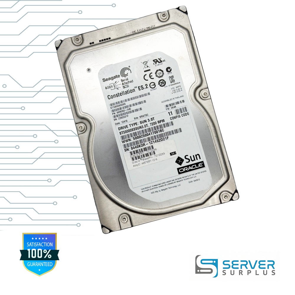 Oracle Constellation ES.2 3TB SAS 7200 RPM 3.5 in Enterprise HDD | 7010036