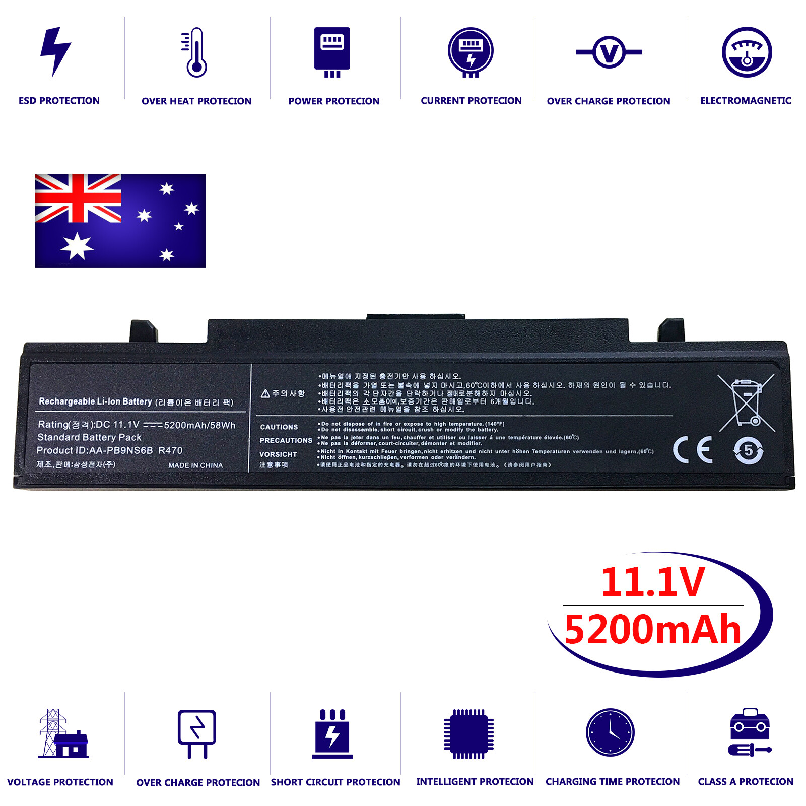 Battery for Samsung NP-R530-JA08UK NP-R530-JA09BE NP-R530-JA09DE Laptop