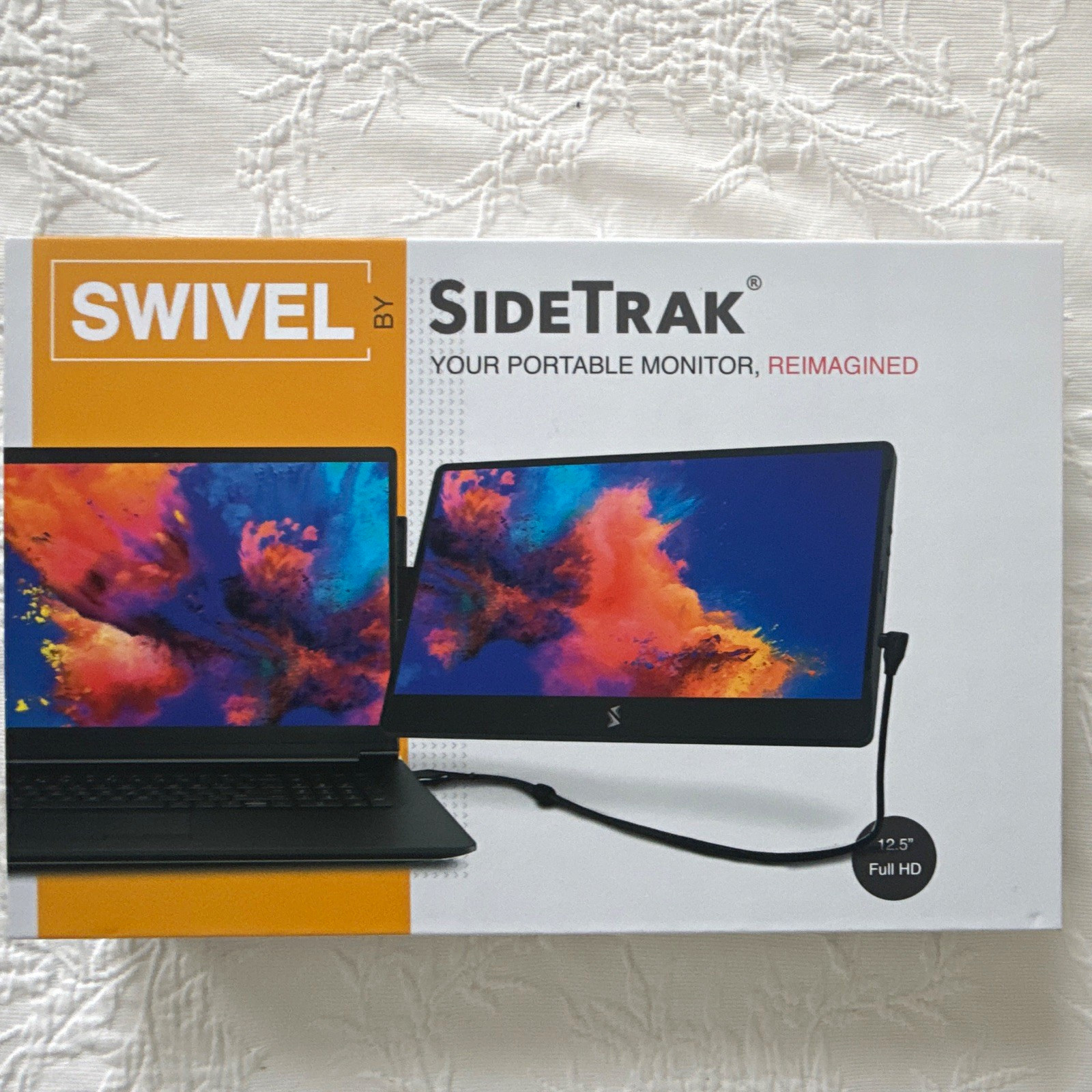NEW SideTrak SWIVEL 12.5" Full HD Attachable Portable Laptop Monitor, Black NIB