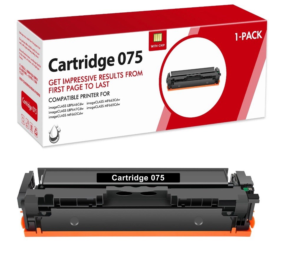 1 Pack BLACK 075 Toner Cartridge for Canon ImageCLASS MF663Cdw LBP647Cdw MF660c