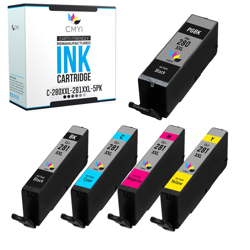 5X Compatible CMYi 280XXL 281XXL Ink for Canon PIXMA TS8322 TS9120 TS9520 TR7520
