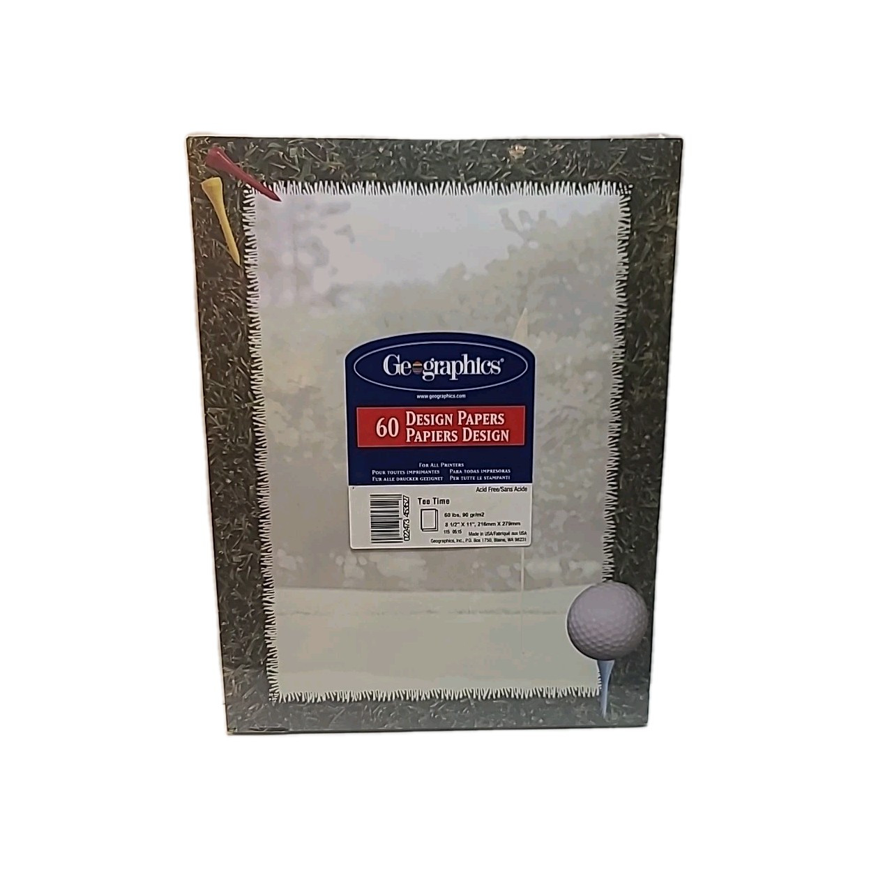Geographics 60 Design Papers 8 1/2 X 11 inch Acid Free Sealed - Golf Tee Time