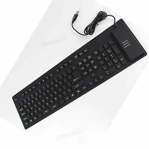 USA USB Silicone Rubber Waterproof 109 Keys Flexible Foldable Keyboard PC