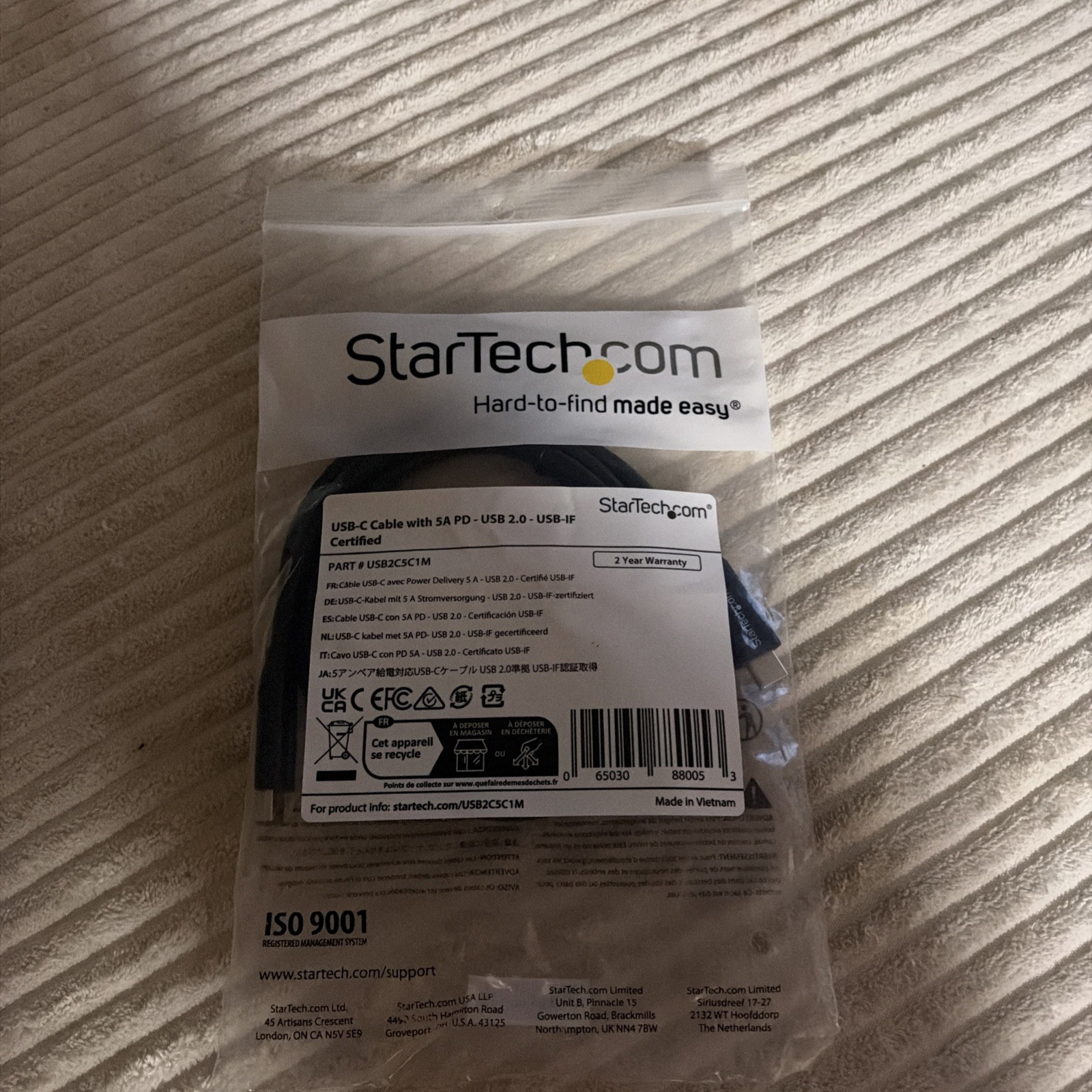 Startech USB-C To USB-C 4ft Cable