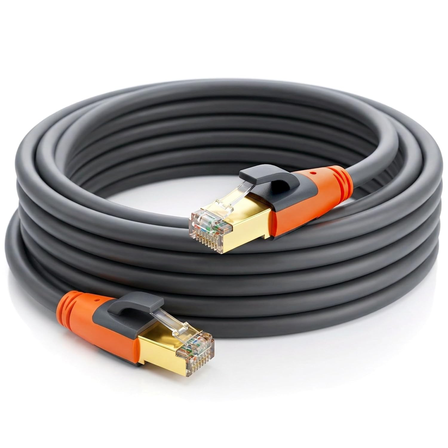 Cat 8 Ethernet Cable 25Ft, High Speed LAN Cables 40Gbps 2000Mhz Shielded, Heavy