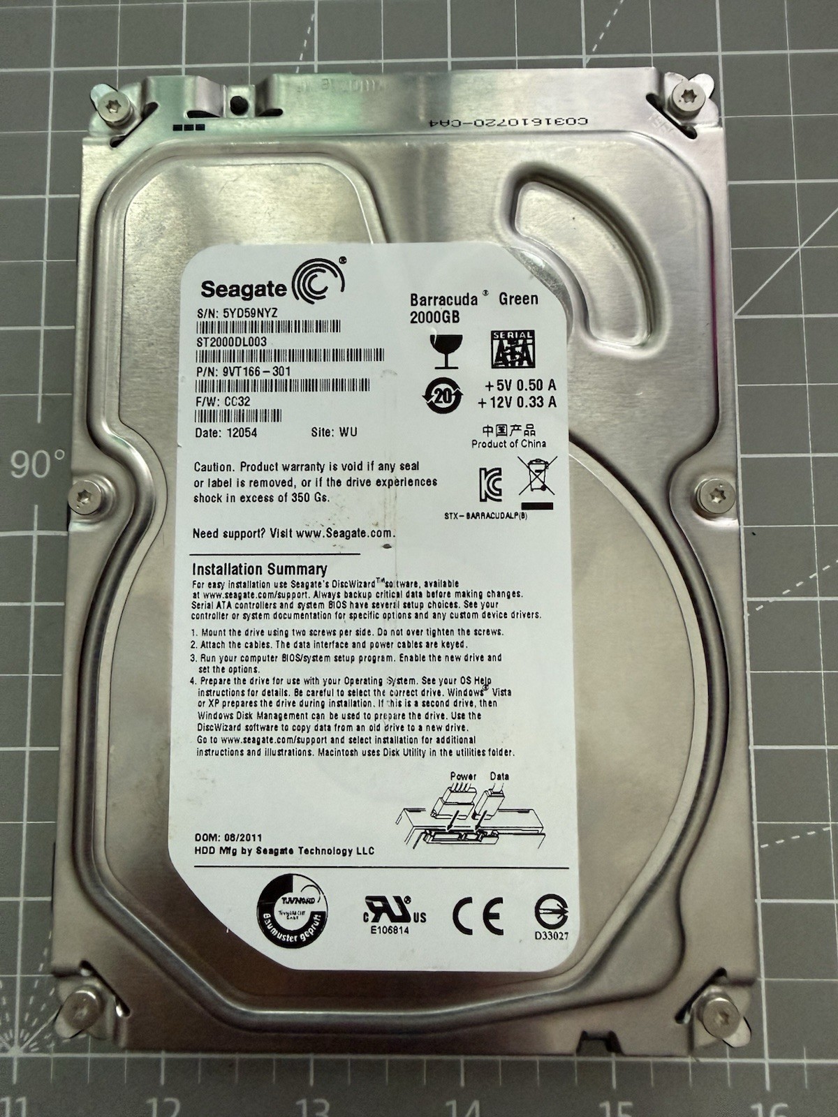 Seagate Barracuda 2TB Internal 5900RPM 3.5" (ST2000DL003) HDD