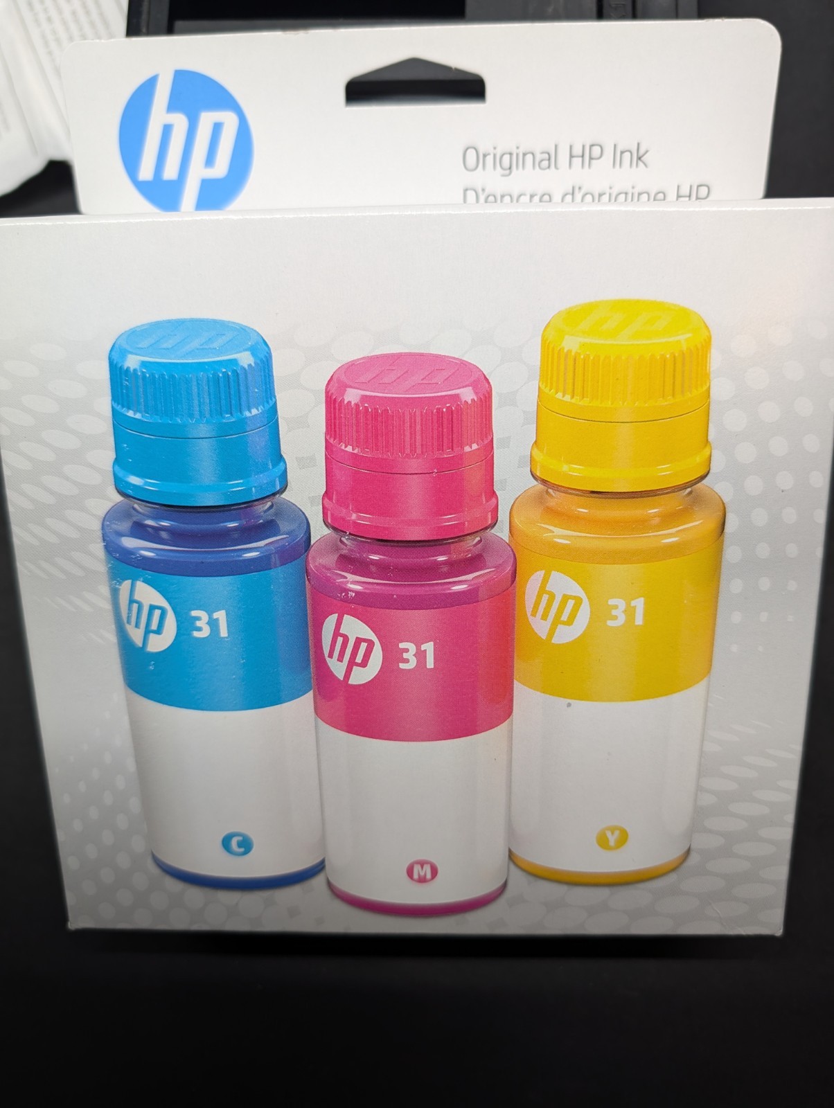 HP  31 3-Pack Ink Bottles - Cyan/Magenta/Yellow   Expiration date :  05-2026