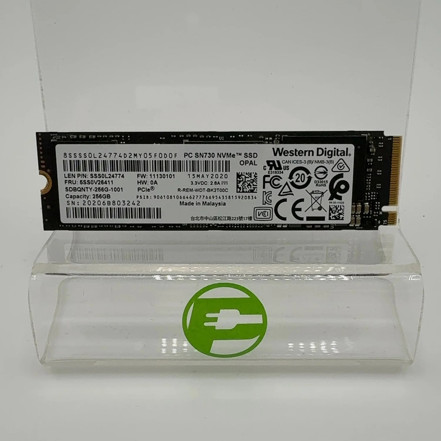 Western Digital 2280mm SN730 Black 256GB M.2 NVMe Gen 3.0 x 4 SSD SSS0L24774