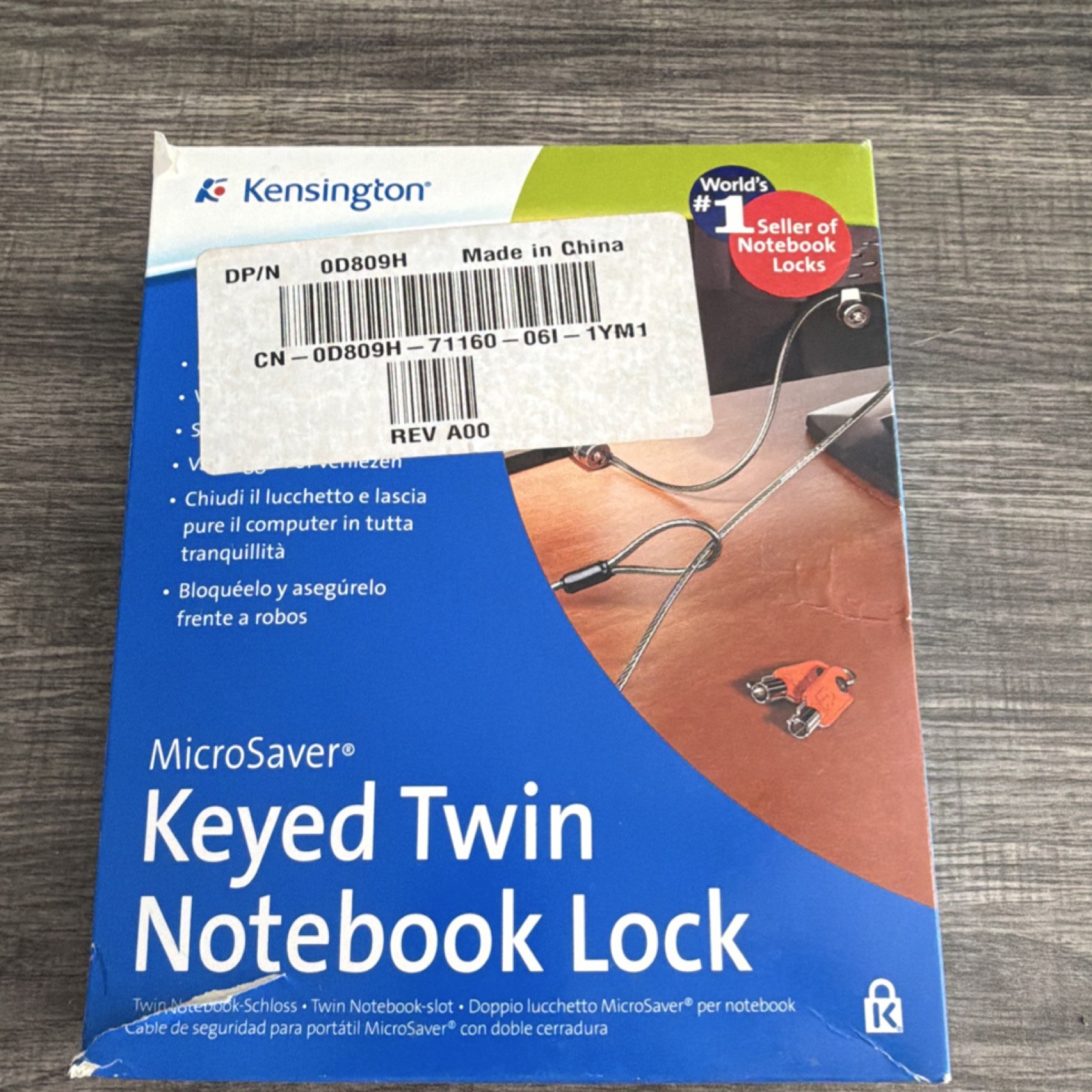 Kensington MicroSaver Keyed Twin Notebook Lock, Key Lock, MPN OD809H 64025F