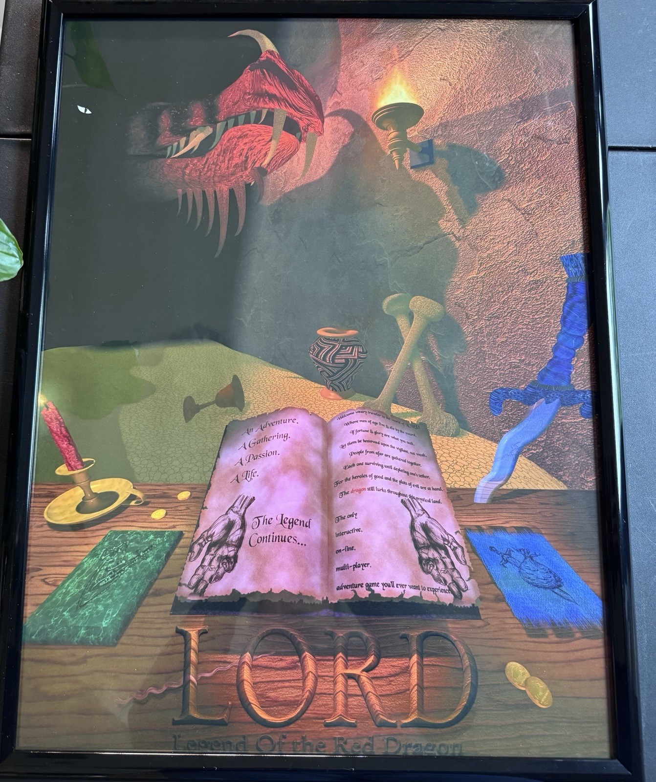 Legend Of The Red Dragon L.O.R.D. Robinson Technologies 1993 BBS Poster 18”x24”