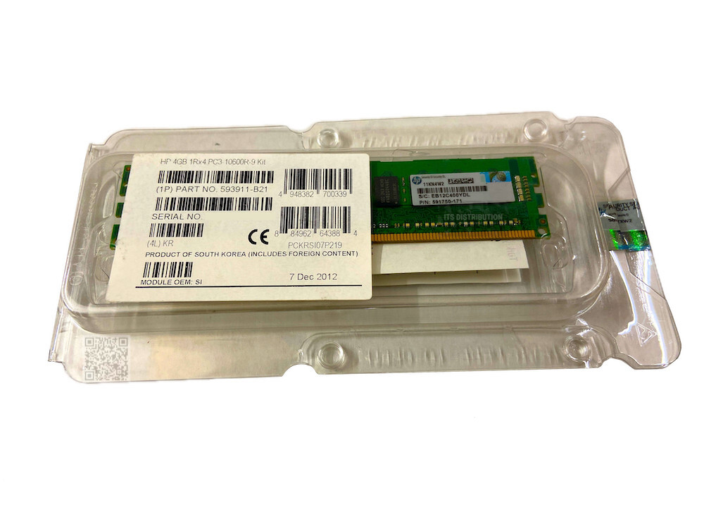 593911-B21 I Genuine HP 4GB DDR3 SDRAM Memory Module 595096-001 OPEN BOX
