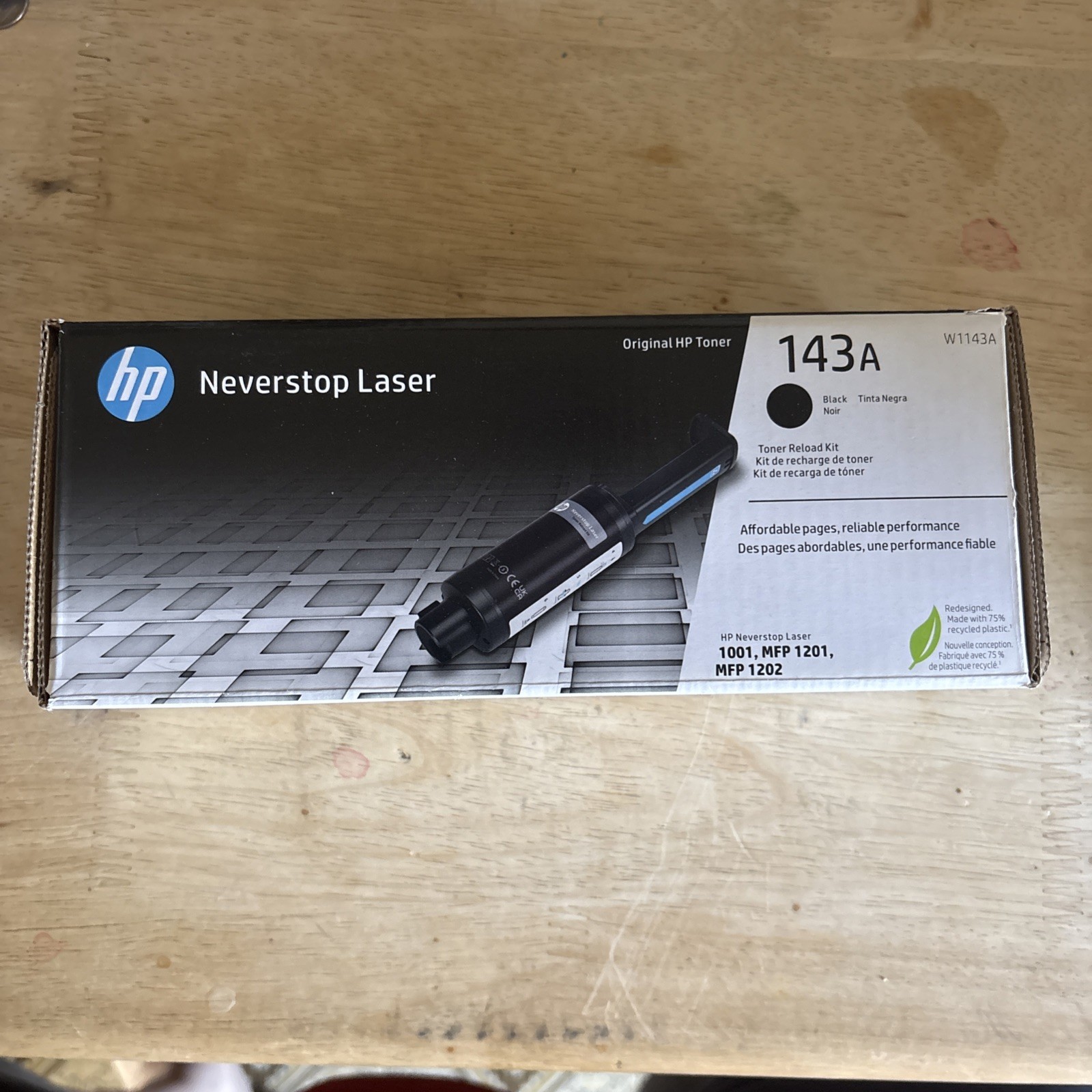 HP 143A Black Neverstop Toner Reload Kit 2500 Pages W1143A New Sealed