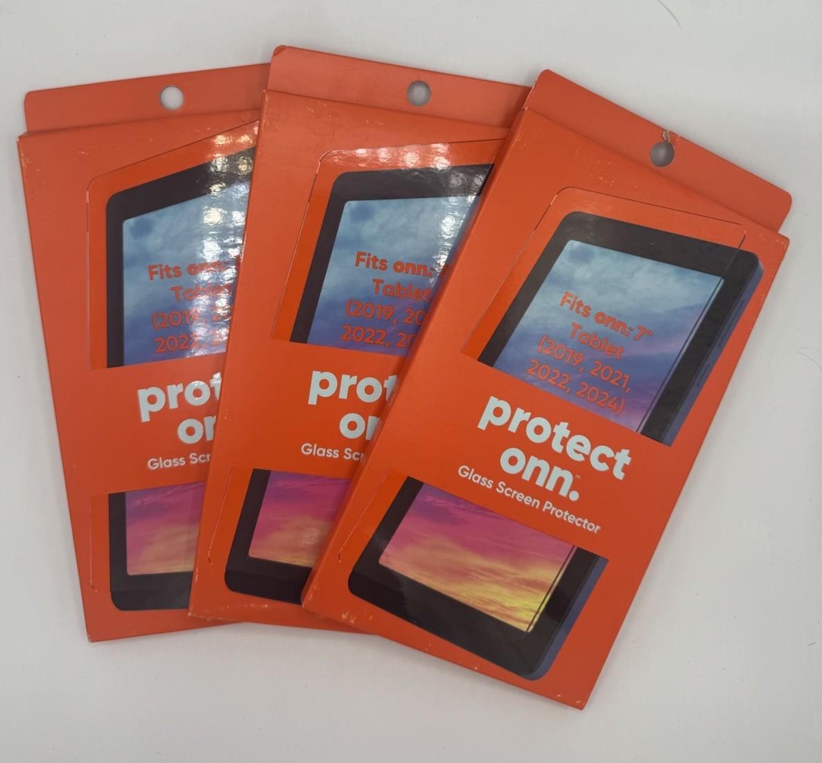 3 Pack - Glass Screen Protectors For Onn 7"  Tablet (2019, 2021, 2022, 2024) New