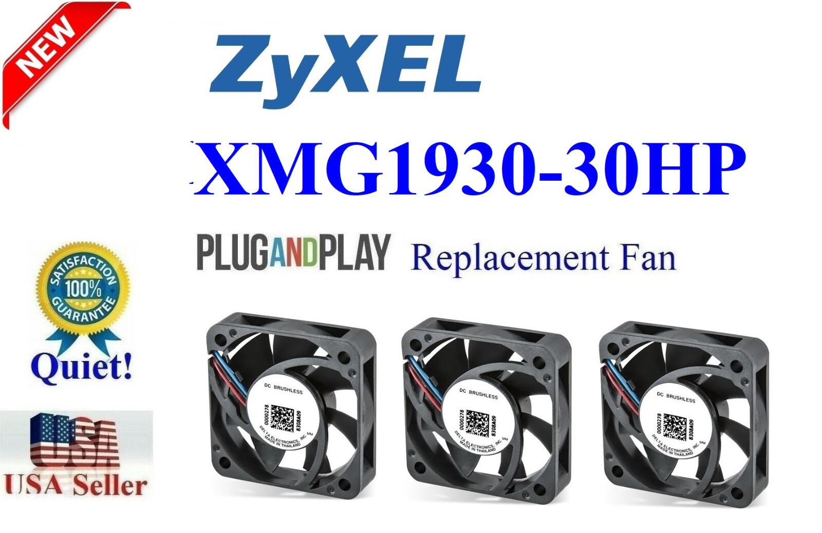 3x Quiet Version replacement fan for ZyXEL XMG1930-30HP