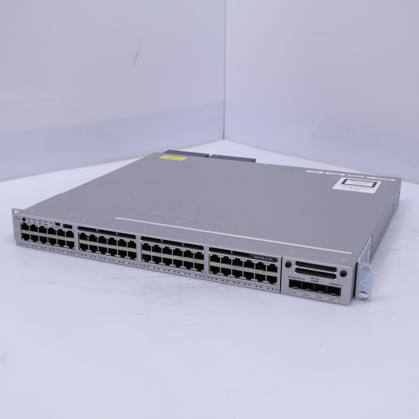 Cisco WS-C3850-48F-S v04 52 Port PoE+ Ethernet Network Switch