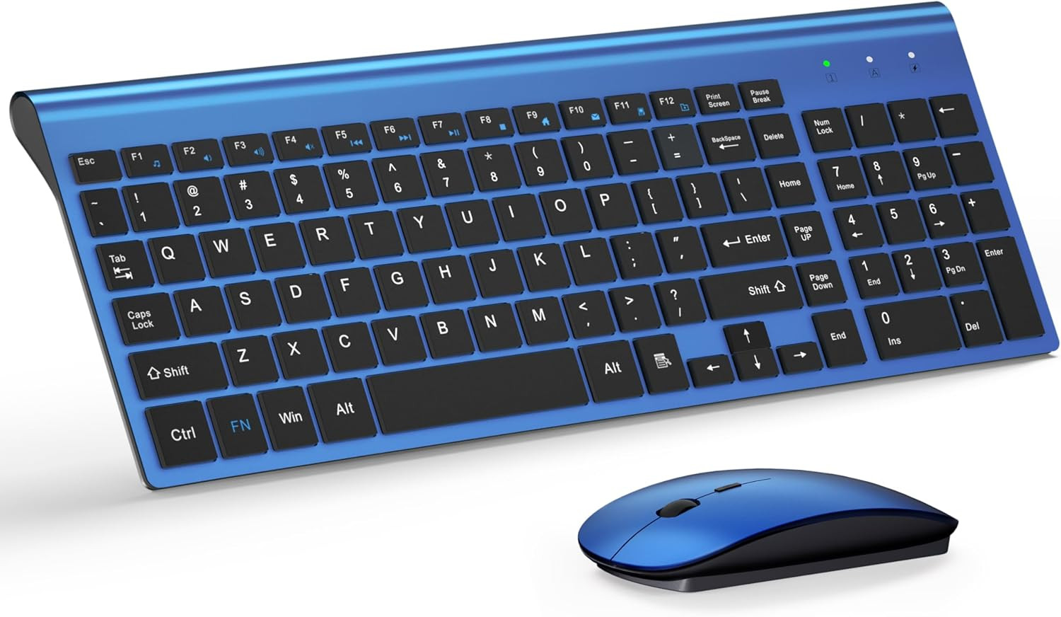 Wireless Keyboard and Mouse Ultra Slim Combo, 2.4G Silent Compact USB