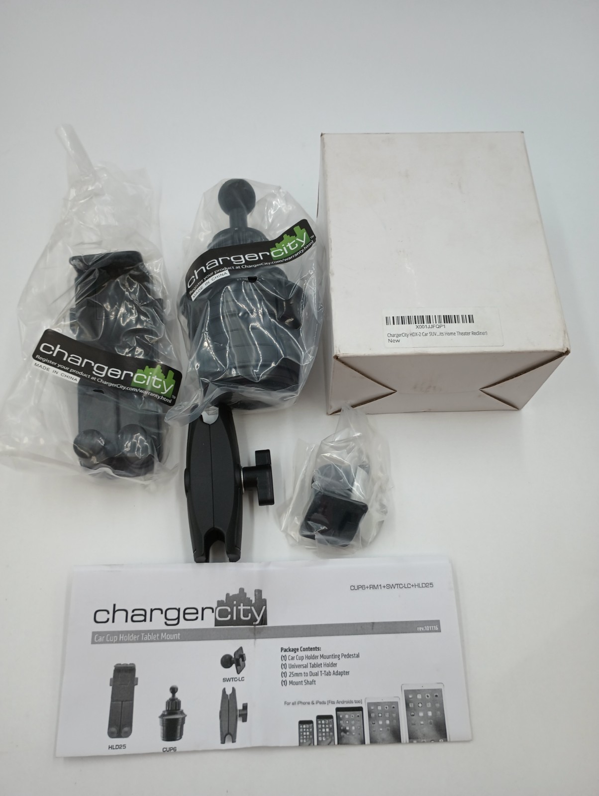 CHARGER CITY HDX-2 VEHICLE RECLINER BEVERAGE CUP HOLDER SMARTPHONE TABLET MOUNT