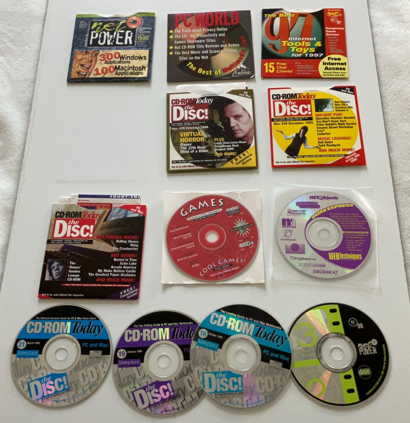 12 Vintage 1990s Y2K Software Games, Apps, Music ~ CD-ROM Today NetPower +More