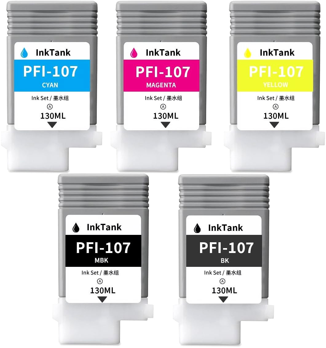 PFI-107 Ink Cartridge Set for Canon imagePROGRAF iPF680 iPF685 iPF780 iPF785