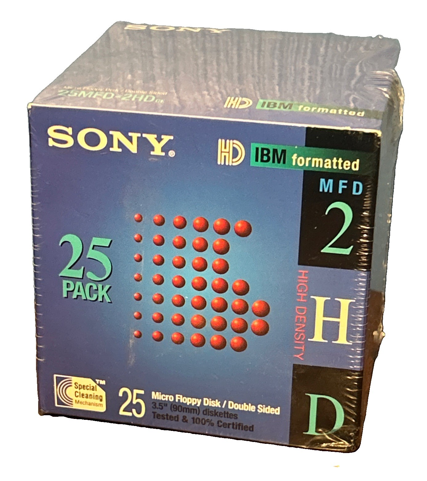 Sony MFD 2HD CF 3.5 Inch Micro Floppy Disks 25 Pack IBM Formatted Hi Density NOS