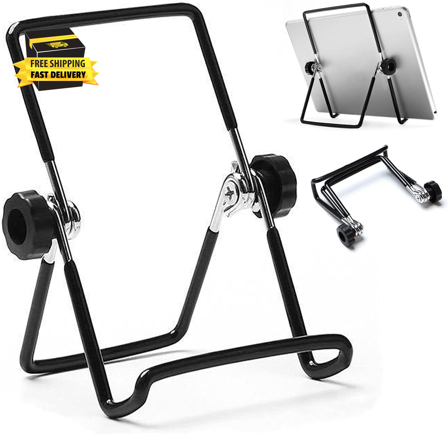 Adjustable Tablet Stand Holder, Non-Slip Foldable Holder Cradle Fit for 9-12.9"