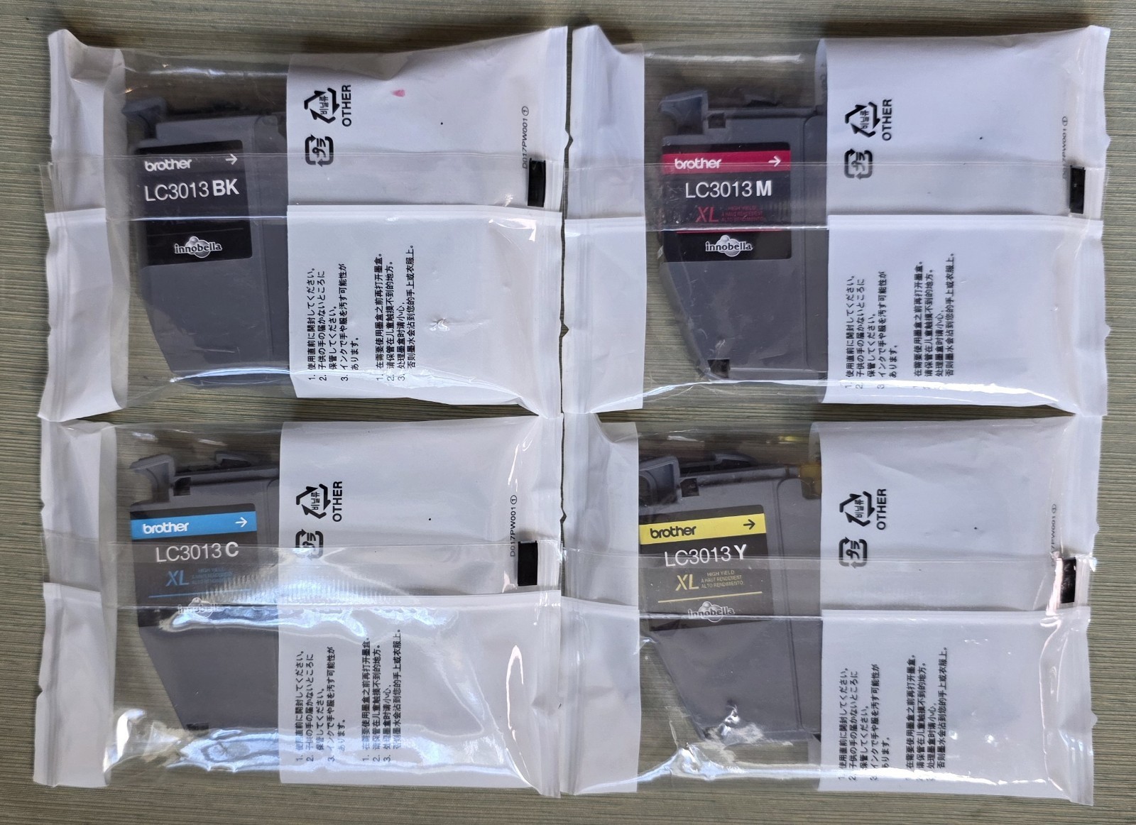 Genuine Brother LC30134PKS XL High-Yield Ink Cartridge Black Cyan Magenta Yellow