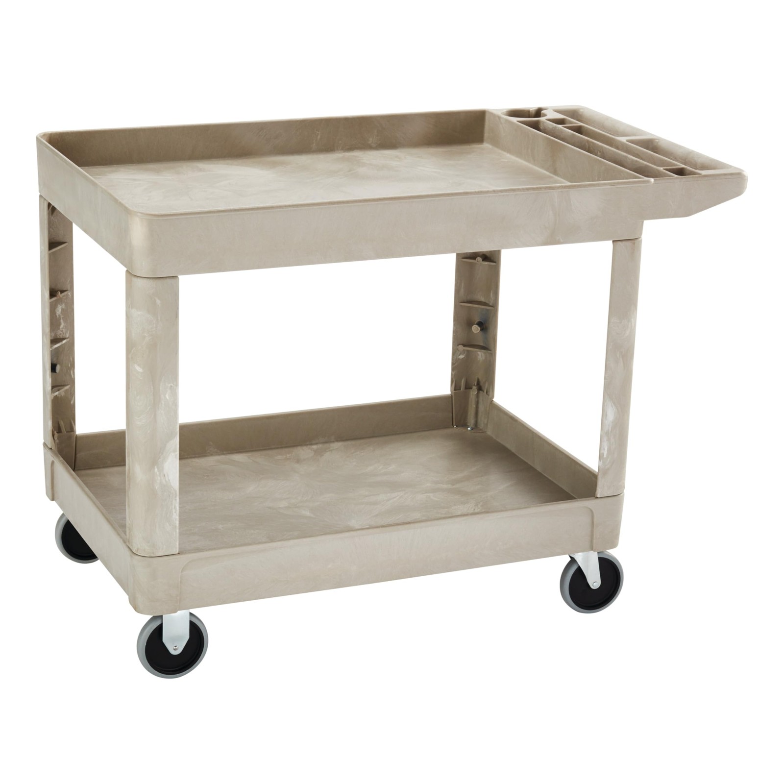 Utility Cart 2 Shelf Heavy Duty 500 lb Capacity Medium Beige FG452089BEIG Lipped