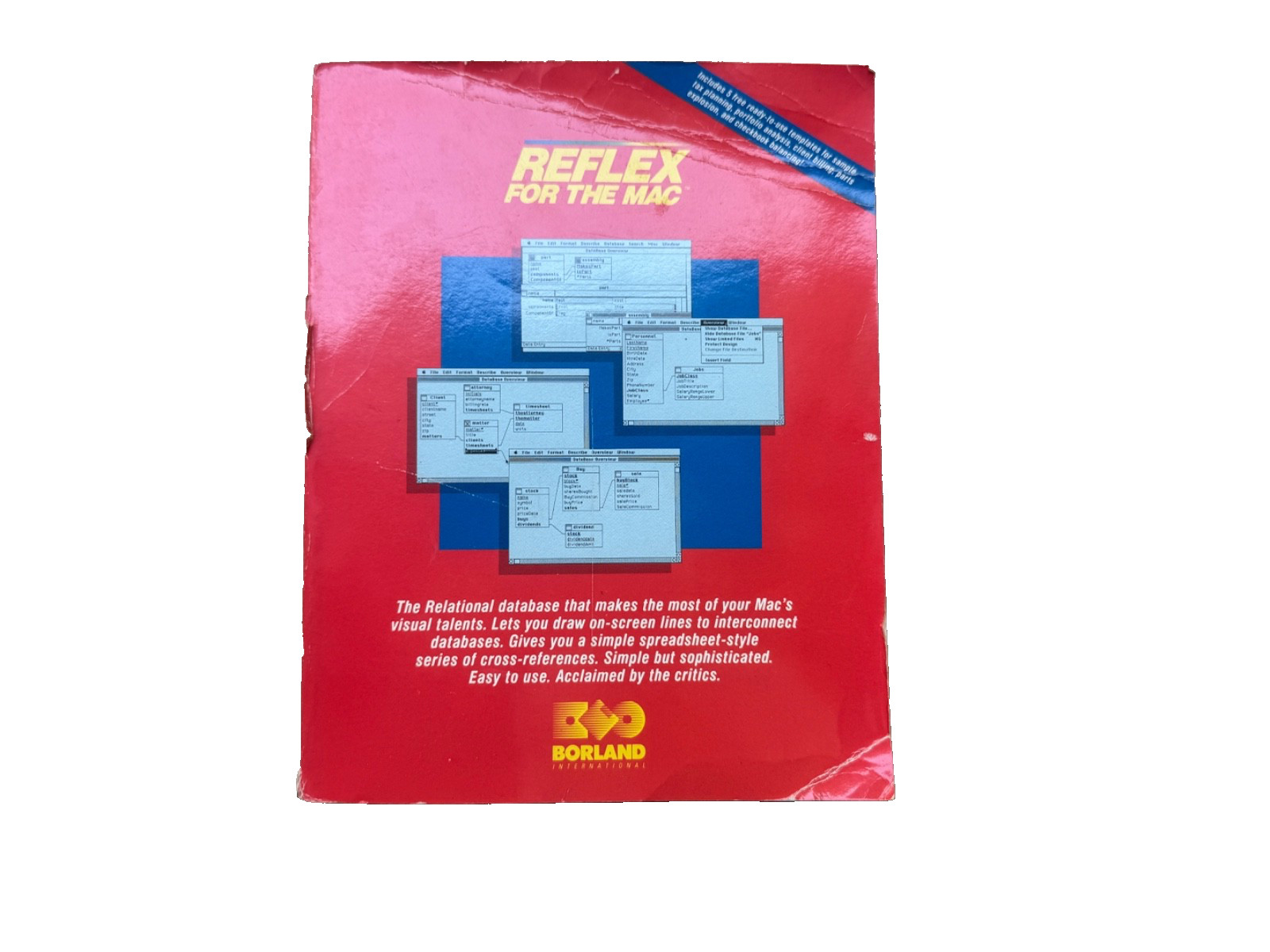 Borland Reflex for Mac Version 1.0 Vintage 1986 User Manual ONLY - NO SOFTWARE