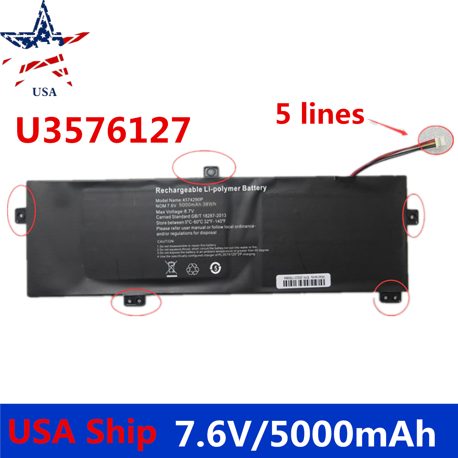 H-4886280P 4886280P battery for Gateway GWTN156-11BK GWTN156 U3576127PV-2S1P 38W
