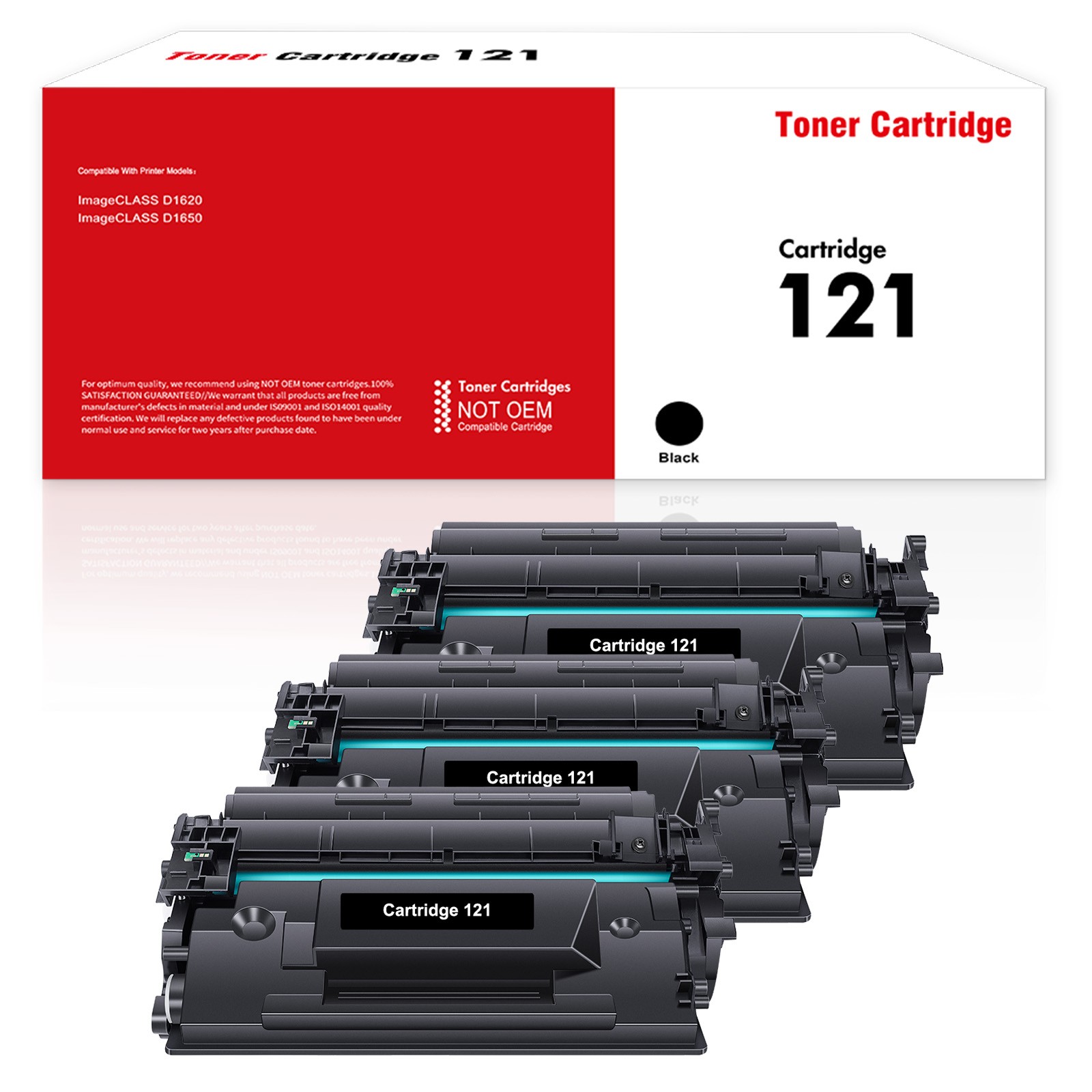 3 PK CRG121 3252C001 Black Toner Compatible for Canon 121 imageCLASS D1620 D1650