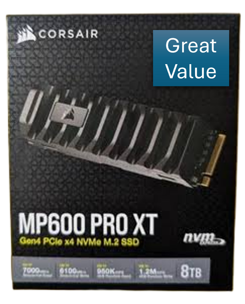Corsair 8TB MP600 Pro XT PCIe Gen4 x4 NVMe M.2 2280 SSD - CSSDF8000GBMP600PXT