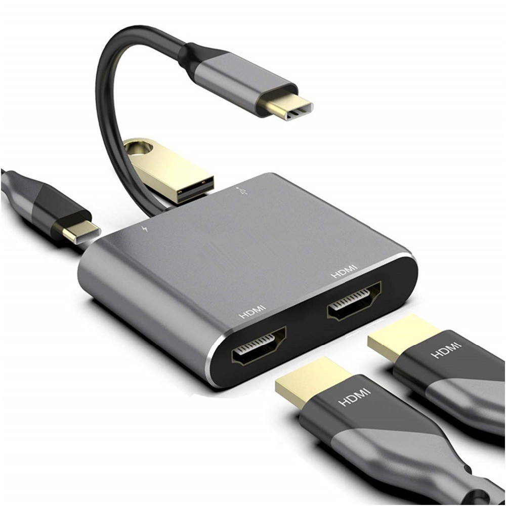 Adapter USB 3.0 Type-C to Dual HDMI USB C Hub Docking Station Screen Expansion