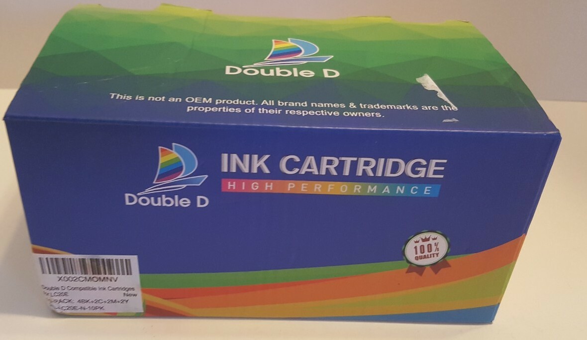 Double D High Performance Ink Cartridge Compatible LC20E 10PK Exp 7/22
