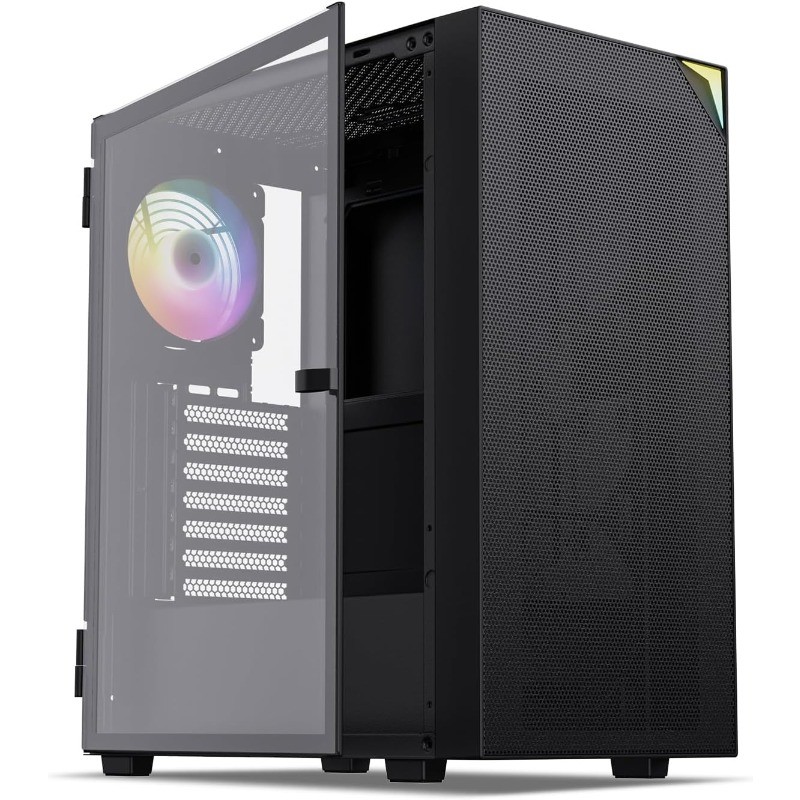 Black AL800 Mid Tower ATX Gaming PC Computer Case