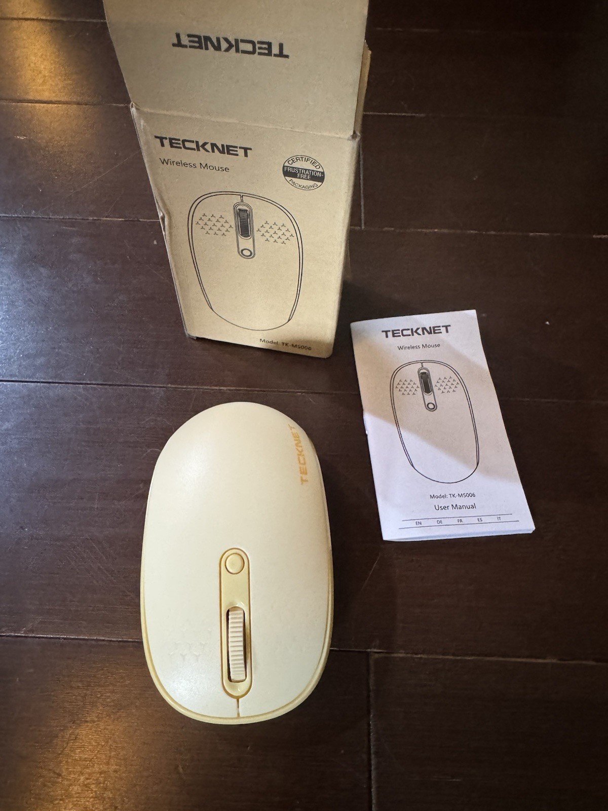 TECKNET TK-MS006 Wireless Optical Mouse 1600 DPI 3-Button Scroll Wheel White